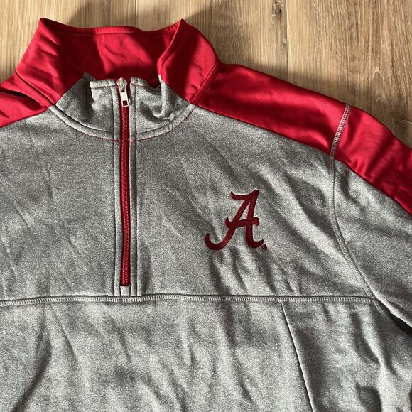 1990s Vintage Colosseum Alabama Crimson Tide Quarter Zip Long Sleeve Shirt XL - Picture 3 of 7